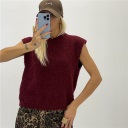 gilet con scollo tondo teddy